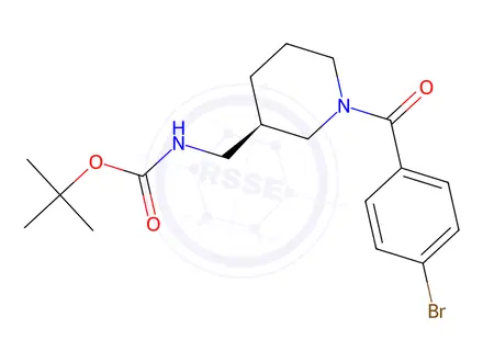 Chemical structure of Tert-butyl (R)-((1-(4-bromobenzoyl)piperidin-3-yl)methyl)carbamate