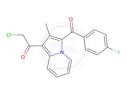 Chemical structure of 2-Chloro-1-(3-(4-fluorobenzoyl)-2-methylindolizin-1-yl)ethan-1-one