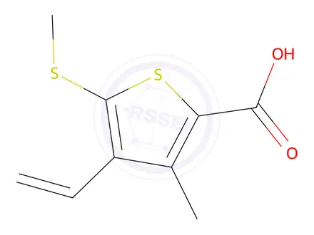 Chemical structure of 3-Methyl-5-methylsulfanyl-4-vinylthiophene-2-carboxylic acid