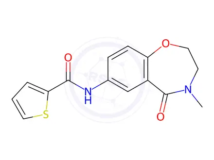 Chemical structure of N-(4-Methyl-5-oxo-2,3,4,5-tetrahydrobenzo[f][1,4]oxazepin-7-yl)thiophene-2-carboxamide