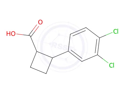 Chemical structure of 2-(3,4-Dichlorophenyl)cyclobutane-1-carboxylic acid