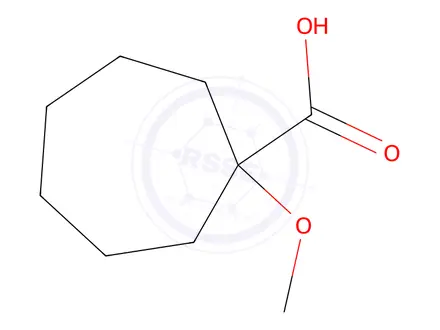 Chemical structure of 1-methoxycycloheptane-1-carboxylic acid
