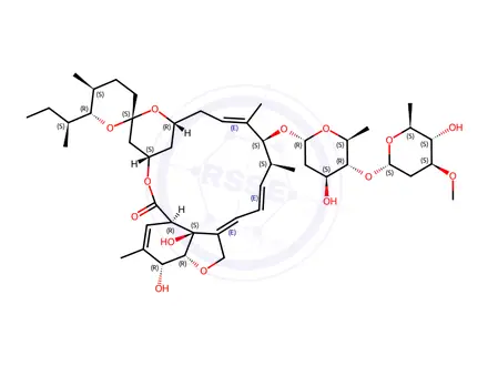 Chemical structure of Ivermectin Impurity 24 (3-O-Demethyl Ivermectin B1a)