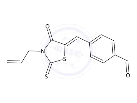 Chemical structure of 4-((3-Allyl-4-oxo-2-thioxothiazolidin-5-ylidene)methyl)benzaldehyde
