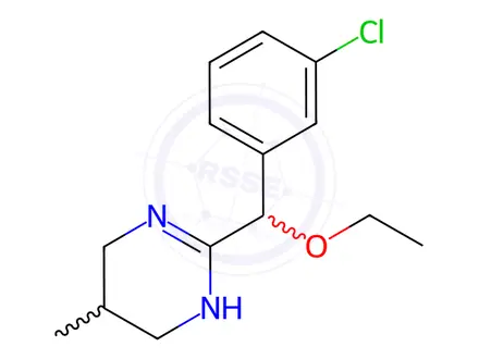 Chemical structure of 3,4,5,6-Tetrahydro-2-(4-chloro-α-ethoxybenzyl)-5-methylpyrimidine