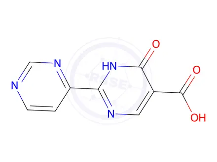 Chemical structure of 6-Oxo-2-(pyrimidin-4-yl)-1,6-dihydropyrimidine-5-carboxylic acid