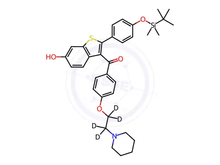 Chemical structure of 4'-tert-Butyldimethylsilyl-6-hydroxy Raloxifene-d4