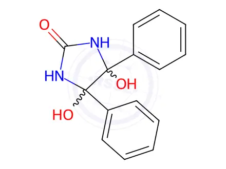 Chemical structure of 4,5-Dihydroxy-4,5-diphenylimidazolidin-2-one
