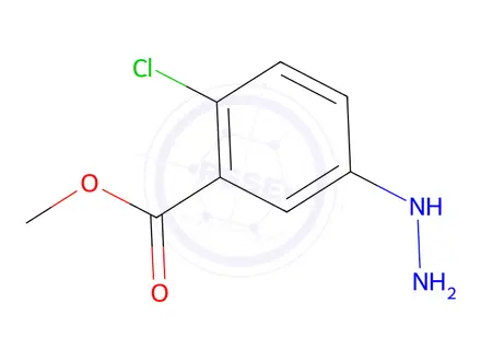 Chemical structure of Methyl 2-chloro-5-hydrazinobenzoate hydrochloride