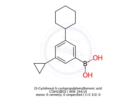 Chemical structure of (3-Cyclohexyl-5-cyclopropylphenyl)boronic acid