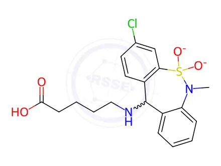 Chemical structure of Tianeptine Metabolite MC5