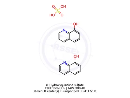 Chemical structure of 8-Hydroxyquinoline sulfate