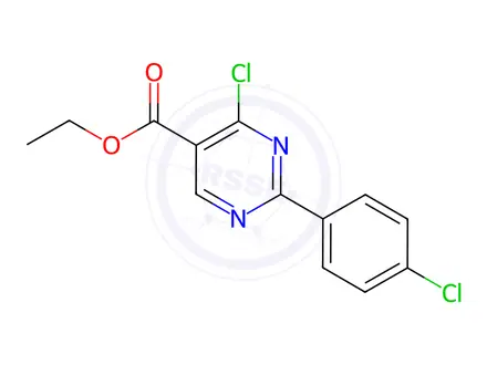 Chemical structure of 4-Chloro-2-(4-chloro-phenyl)-pyriMidine-5-carboxylic acid ethyl ester