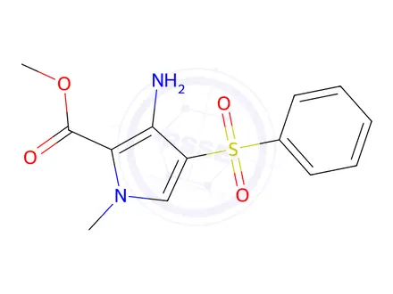 Chemical structure of Methyl 3-amino-1-methyl-4-(phenylsulfonyl)-1H-pyrrole-2-carboxylate