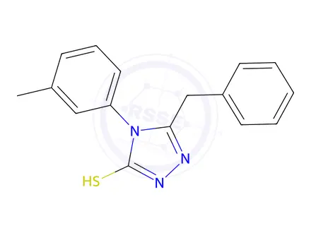 Chemical structure of 5-Benzyl-4-(3-methylphenyl)-4H-1,2,4-triazol-3-yl hydrosulfide