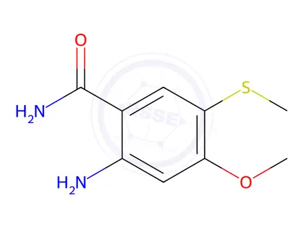 Chemical structure of 2-Amino-4-methoxy-5-(methylthio)benzamide