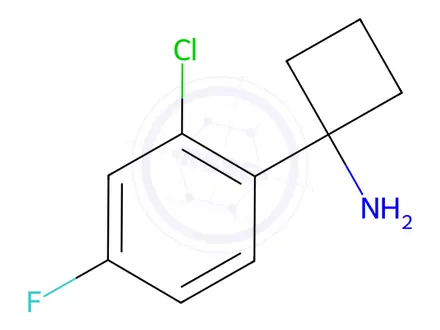 Chemical structure of 1-(2-Chloro-4-fluorophenyl)cyclobutanamine