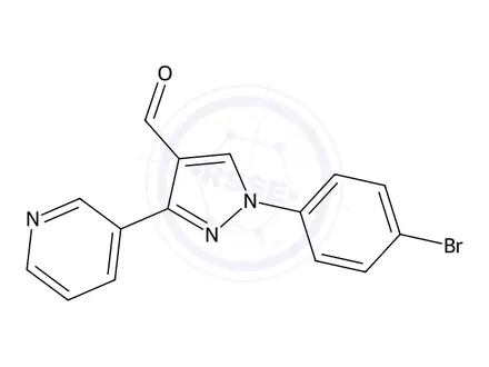 Chemical structure of 1-(4-Bromophenyl)-3-(pyridin-3-yl)-1H-pyrazole-4-carbaldehyde