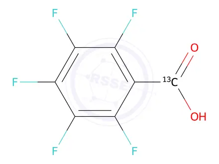 Chemical structure of Pentafluoro-benzoic-carboxy-13 C Acid