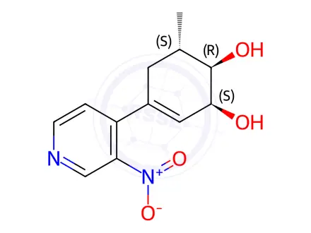Chemical structure of Rel-(1R,2S,6S)-6-methyl-4-(3-nitro-4-pyridyl)cyclohex-3-ene-1,2-diol