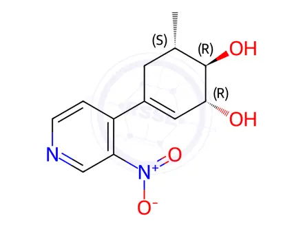 Chemical structure of Rel-(1R,2R,6S)-6-methyl-4-(3-nitro-4-pyridyl)cyclohex-3-ene-1,2-diol