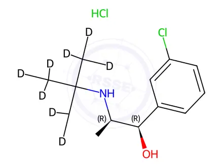 Chemical structure of threo-Hydrobupropion-d9 HCl