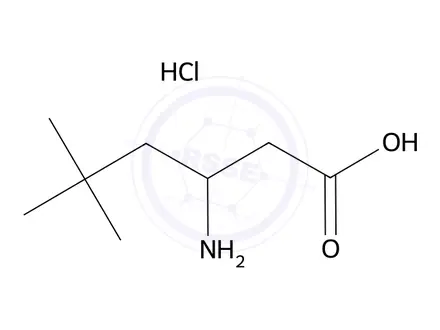Chemical structure of 3-amino-5,5-dimethylhexanoic acid hydrochloride