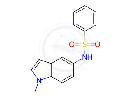 Chemical structure of N-(1-Methyl-1H-indol-5-yl)benzenesulfonamide