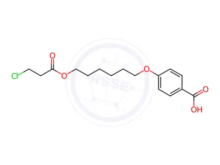 Chemical structure of 4-((6-((3-Chloropropanoyl)oxy)hexyl)oxy)benzoic acid