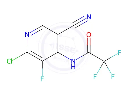 Chemical structure of N-(2-Chloro-5-cyano-3-fluoropyridin-4-yl)-2,2,2-trifluoroacetamide