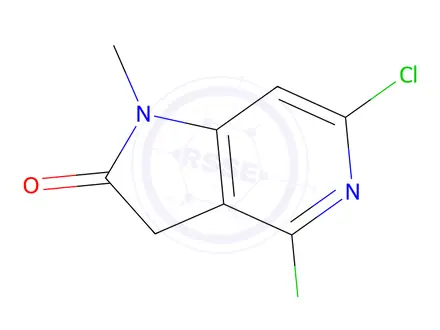 Chemical structure of 4,6-Dichloro-1-methyl-1,3-dihydro-2H-pyrrolo[3,2-c]pyridin-2-one