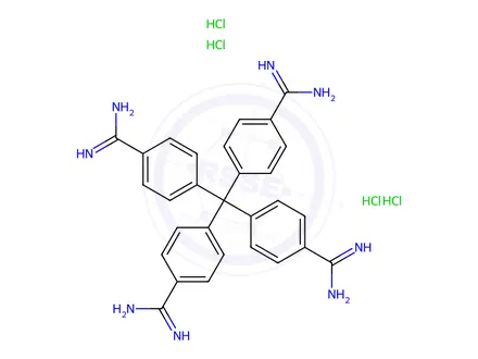 Chemical structure of (methanetetrayltetrakis(benzene-4,1-diyl))tetrakis(aminomethaniminium)