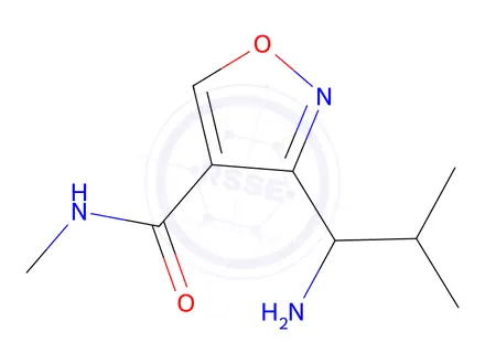 Chemical structure of 3-(1-Amino-2-methylpropyl)-N-methylisoxazole-4-carboxamide