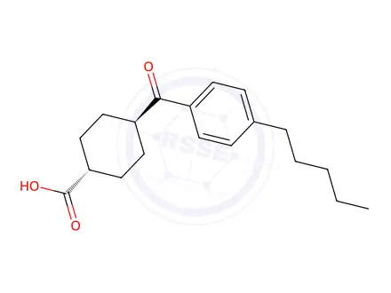 Chemical structure of trans-4-(4-n-Pentylbenzoyl)cyclohexane-1-carboxylic acid