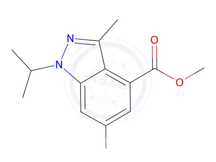 Chemical structure of Methyl 6-bromo-1-isopropyl-3-methyl-1H-indazole-4-carboxylate