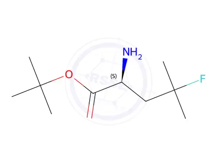 Chemical structure of (2S)-tert-butyl 2-amino-4-fluoro-4-methylpentanoate