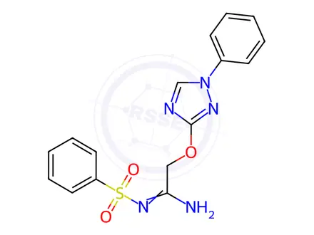 Chemical structure of N-(Benzenesulfonyl)-2-[(1-phenyl-1H-1,2,4-triazol-3-yl)oxy]ethanimidamide