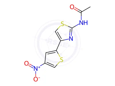 Chemical structure of N-(4-(4-Nitrothiophen-2-yl)thiazol-2-yl)acetamide