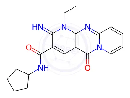 Chemical structure of N-Cyclopentyl-1-ethyl-2-imino-5-oxo-2,5-dihydro-1H-dipyrido[1,2-a:2',3'-d]pyrimidine-3-carboxamide