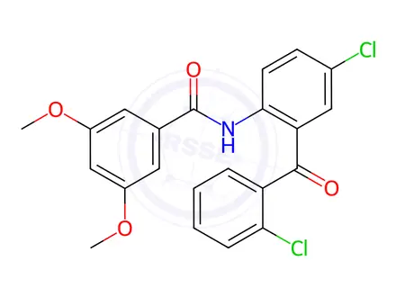 Chemical structure of N-(4-Chloro-2-(2-chlorobenzoyl)phenyl)-3,5-dimethoxybenzamide