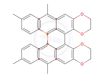 Chemical structure of (5S)-6,6'-Bis(di-p-tolylphosphaneyl)-2,2',3,3'-tetrahydro-5,5'-bibenzo[b][1,4]dioxine
