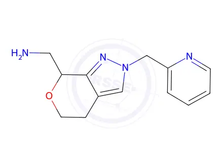 Chemical structure of (2-(Pyridin-2-ylmethyl)-2,4,5,7-tetrahydropyrano[3,4-c]pyrazol-7-yl)methanamine