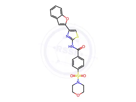 Chemical structure of N-(4-(Benzofuran-2-yl)thiazol-2-yl)-4-(morpholinosulfonyl)benzamide