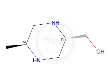 Chemical structure of ((2S,5S)-5-methylpiperazin-2-yl)methanol dihydrochloride