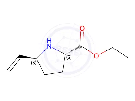 Chemical structure of Proline, 5-ethenyl-, ethyl ester, trans-(9CI)