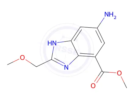Chemical structure of methyl 6-amino-2-(methoxymethyl)-3H-benzimidazole-4-carboxylate
