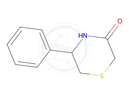 Chemical structure of 5-phenylthiomorpholin-3-one