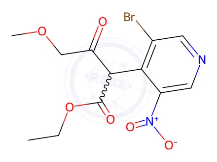 Chemical structure of Ethyl 2-(3-bromo-5-nitropyridin-4-yl)-4-methoxy-3-oxobutanoate