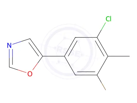 Chemical structure of 5-(3-Bromo-5-chloro-4-methylphenyl)oxazole