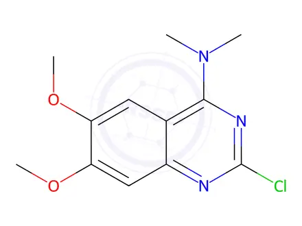 Chemical structure of 2-chloro-6,7-dimethoxy-N,N-dimethylquinazolin-4-amine